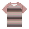 thumbnail image 2 of Kids T Shirts Youth Short Sleeve Striped T-Shirt Cotton Crewneck Tees for Boys or Girls Size 3-14 Years, 2 of 6