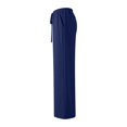 thumbnail image 6 of Endives Women's Wide Leg Pants Textured Elastic High Waisted Solid Color Flared Elegant Casual Pants Dark Blue, 6 of 7