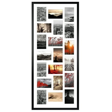 20 Opening 4x6 Collage Picture Frame, Horizontal and Vertical Black Photo Frame for Wall Mounted