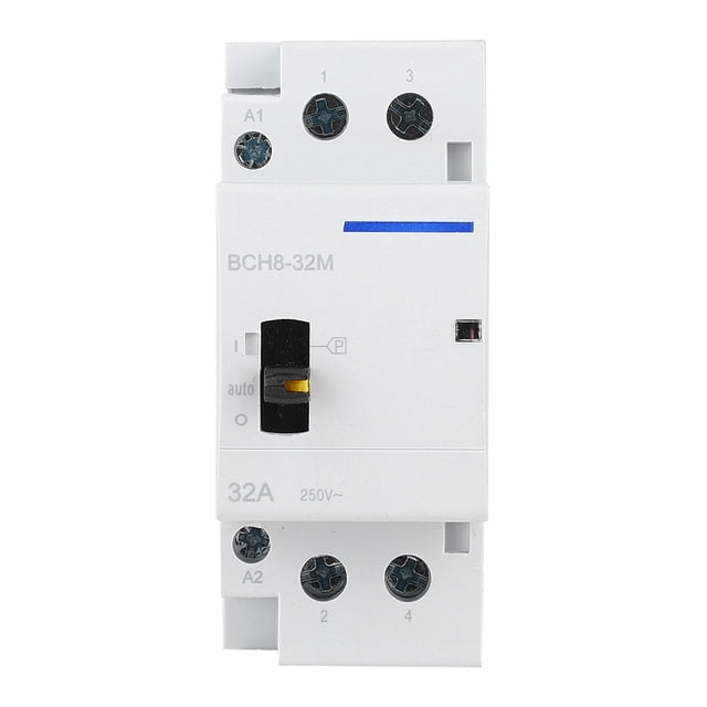 Contactor de CA doméstico 2P32A con función de control manual para construcción eléctrica 230 V (1NO1NC)