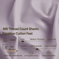 thumbnail image 4 of BNM 300 Thread Count Egyptian Cotton Sheet Set, Twin XL, Lavender, 4 of 6