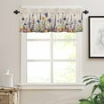 thumbnail image 6 of Rustic Floral Kitchen Curtains and Valances Set, Rod Pocket Curtains Tier for Bedroom Living Room 24 Inch Length, Seasonal Daisy Lavender Colorful Wildflowers Kitchen Curtains for Window 3 Piece Set, 6 of 6