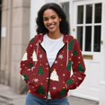 thumbnail image 3 of DISNIMO Christmas Tree Printed Hoodies for Women Snowflake Printed Hooded Tops Zip Up Sport Sweatshirt Long Sleeve Jacket Coat with Pockets, 2XL, 3 of 6