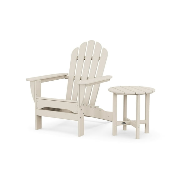 Trex Outdoors Monterey Bay Outdoor Adirondack Chair with Side Table in Sand Castle