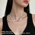 thumbnail image 4 of FindChic 2pcs Stainless Steel Necklace for Women Layered Herringbone Choker Flat Snake Chain Birthday Valentines Day Jewelry Gifts Her Girlfriend Wife Lady Female Adults Age Ideas, 3mm & 5mm, 4 of 10