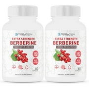Pure Berberine - 1200mg Max Strength – Supports Immune Function, Glucose Metabolism & Helps Cardiovascular Function – 2 Pack