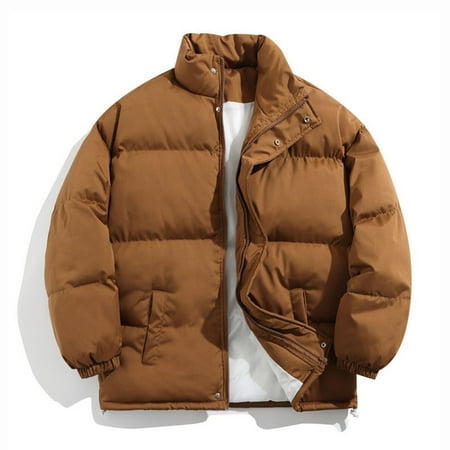 BXINGOHAI Men Puffer Down Jacket Packable Lightweight Winter Jackets Coats Outdoor Waterproof Insulated Jackets Brown XL