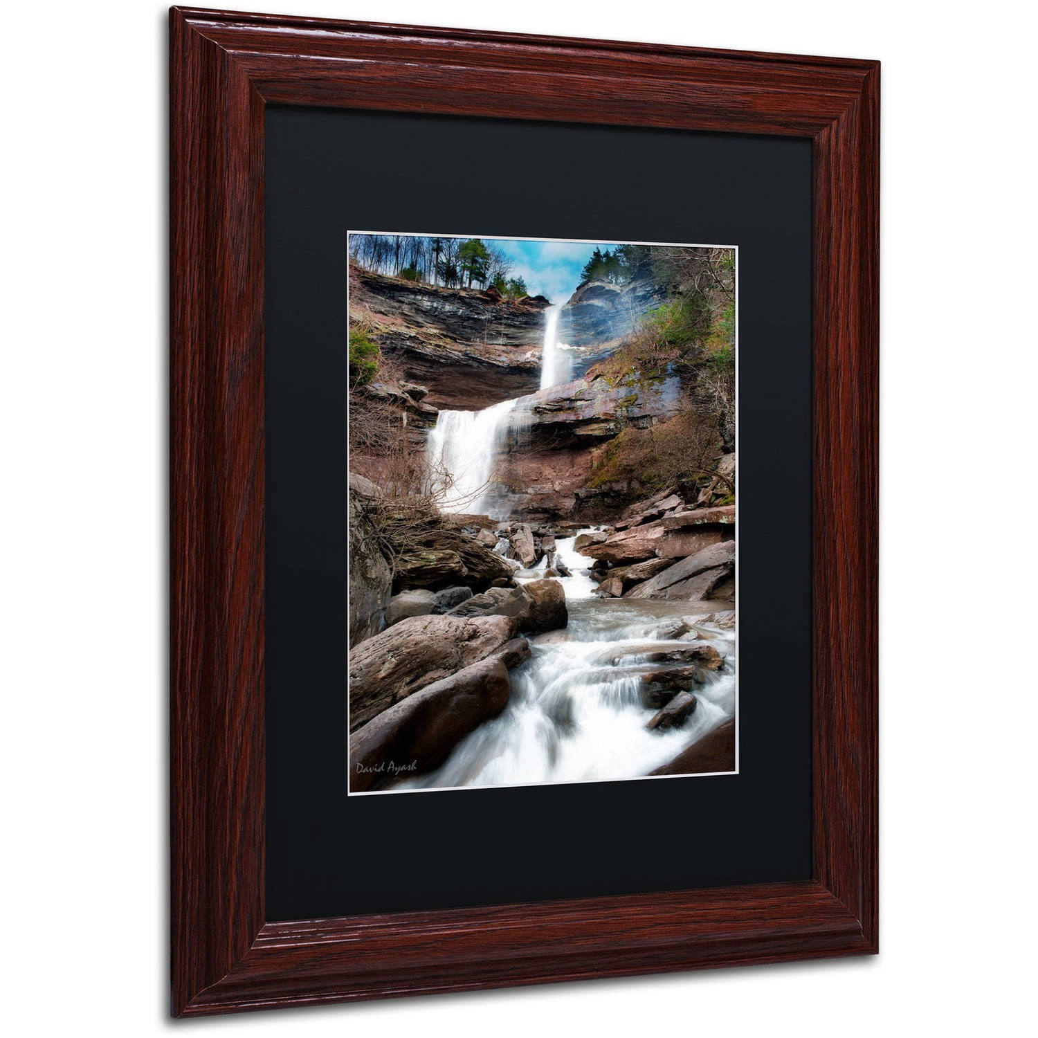 Trademark Fine Art "Katerskill Fall" Canvas Art by David Ayash Black Matte, Wood Frame
