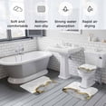 thumbnail image 5 of Gray Gold Marble Bath Mat 3 Piece Bathroom Rug Set, Modern Abstract Marble Crack Texture Non Slip Bath Rug Contour Mat and Toilet Lid Cover, Absorbent Shower Mats Soft Bath Rugs and Mats Sets, 5 of 8