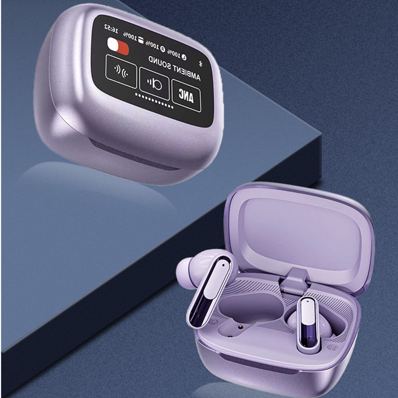 Wireless Earbuds, Bluetooth 5.3 in Ear Buds Light-Weight Headphones with Deep Bass Sound,48 Hours Playtime Headset,Clear Calls Earphones with Mics for Sports Workout(Purple)