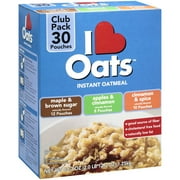 I Love Oats Maple & Brown Sugar, Apples & Cinnamon, Cinnamon & Spice Instant Oatmeal, 30ct