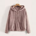 thumbnail image 2 of Niaviben Fleece Sweatshirts for Women Comfrt Hoodie Zip Up Jacket Winter Coat for Women Woman Winter Coat Jacket Women Jacket Pink S, 2 of 4