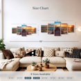 thumbnail image 3 of Elephant Stock Sunset Over Sea Dock Wall Art - Horizontal Multi Panel Canvas - Living Room Wall Decor - Nautical Multi Panel - Brown And Orange Decor - 42" x 19", 3 of 4