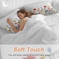thumbnail image 4 of Pink Floral 4 Piece Duvet Cover Set Queen Size Rustic Wildflower Leaf Spring Blossom Soft Bedding Set Comforter Cover, 1 Duvet Cover 1 Flat Sheets and 2 Pillowcases, 4 of 9
