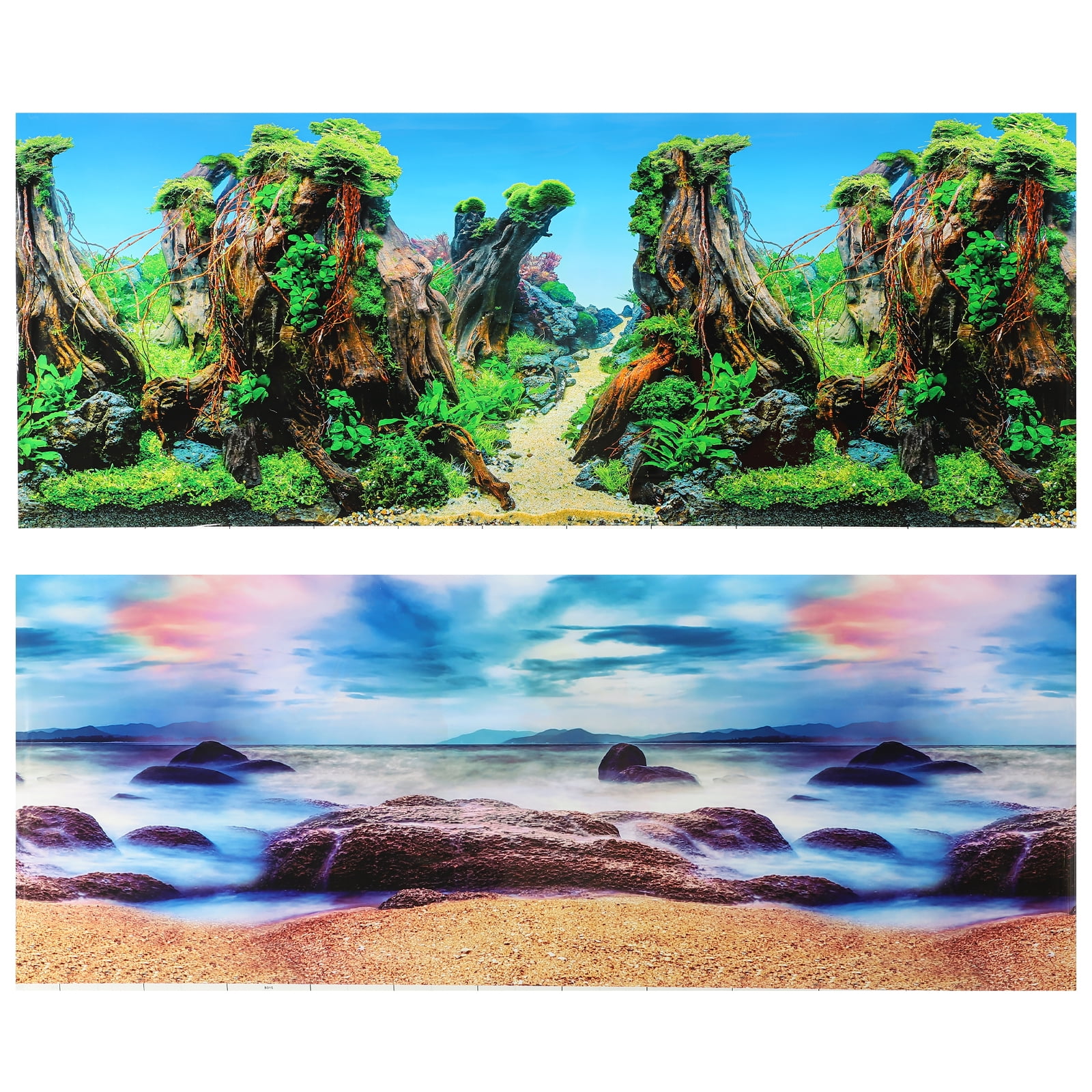 Fish Tank Backgrounds Paper 3D Fish Tank Sticker Aquarium Background