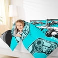 thumbnail image 5 of Feelyou Gaming Gamer Kids Bedding Comforter Set, Game Gamepad Controller Twin Comforter Sets, Cyan Cartoon Style Reversible Bedding Set, Super Cozy Room Decor, 2pcs, 5 of 9