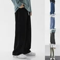 thumbnail image 5 of Men Straight Jean Loose Streetwear Wide Leg Neutral Pants Fashion Baggy Trousers, 5 of 6