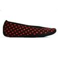 thumbnail image 4 of Nufoot Ballerines Pantoufles pour Femmes, Pantoufles de Voyage, Chaussettes de Yoga, Chaussures d'Intérieur, Noir avec Pois Rouges, Grand, 4 of 4