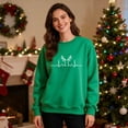 thumbnail image 6 of Oksale Xmas Sweatshirts for Men Women Plus Size Matching Christmas Pullover Soft Cozy Shirts for His Hers Winter Tops Green M, 6 of 9