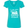thumbnail image 3 of Inktastic Wyoming Yellowstone National Park Women's V-Neck T-Shirt, 3 of 5