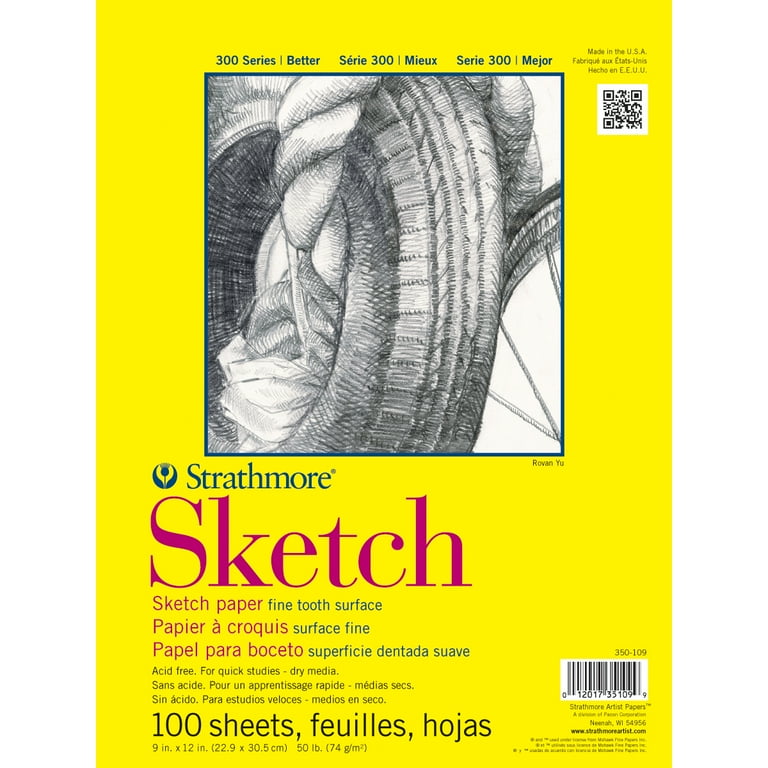  Strathmore 300 Series Newsprint Paper Pad, Tape Bound, 18x24  inches, 100 Sheets (32lb/52g) - Art Paper for Adults and Students -  Practice Sketching with Charcoal, Graphite and Pencil
