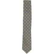 Altea Milano Men's Gold / Navy Silk Necktie with Zebra Stripe Circles - One Size