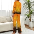 thumbnail image 2 of Halloween Night Spooky Women's Long Sleeve Flannel Pajama Set Sleepwear XL, 2 of 5
