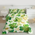 thumbnail image 2 of jejeloiu Lucky Clover Leaves Full Size Comforter Sets,St.Patrick'S Day Bedding Comforter Set,Green White Gold Bedding Sets For Girls Kids,Ultra Soft Home Decor Reversible,3-Piece, 2 of 8