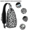 thumbnail image 2 of Crossbody Sling Backpack for Women Men Gym Shark Pattern Shoulder Sling Crossbody Casual Chest Bag for Travel Sports Running Hiking, 2 of 6