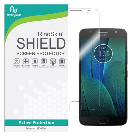 RinoGear Screen Protector for Motorola Moto G5S Plus Case Friendly Accessories Flexible Full Coverage Clear TPU Film