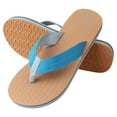 thumbnail image 2 of Women's Lightweight Open Toe Flip Flop Comfortable Foam Thong Sandals (Aqua), 2 of 5