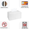 thumbnail image 3 of HAHDAXIA 2Pcs Tissue Box Cover Holder, Rectangular with Bottom Belt - PU Leather Tissue Cover Decorative Organizer for Tabletop, Bathroom, Car, Office,9.5X5X5 Inch - White, 3 of 6