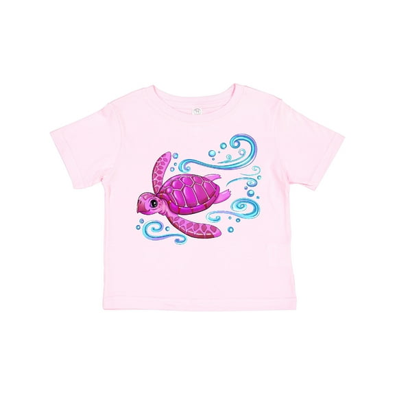 Inktastic Cute Pink Sea Turtle Boys or Girls Toddler T-Shirt