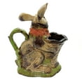 thumbnail image 2 of Easter Bunny With Basket Stoneware Rabbit Flowers Em1765 Pitcher, 2 of 2