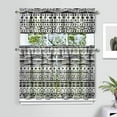 thumbnail image 2 of Kitchen Curtains 36 Inch Short - 3 Panel Set, Rod Pocket Window Curtain, Boho Floral Tribal Style, 100% Polyester for Farmhouse, Kitchen, Cafe, Bedroom, Easy Wash, 2 of 3