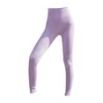 thumbnail image 2 of Women's Soild Color High Waist Yoga Pants, Quick Dry Mesh Workout Leggings, Tummy Control Peach Bottom Fitness Pants, Solid Color Yoga Pants for Women Light Violet M, 2 of 4