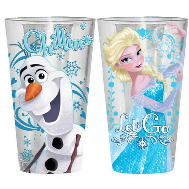 Frozen 2Pack Pint Glasses Disney Elsa Olaf Let It Go Drinking