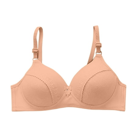 TOWED22 Womens Wireless Bra Women s Wireless Unlined Lace Bra Plus Size Full Coverage Bralette Comfort Khaki 50A