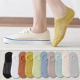 thumbnail image 3 of Happy Date Liner Socks Women's Low Cut Cotton Nylon Boat Invisible Hidden Socks Non-Slip for Flats, 3 of 9