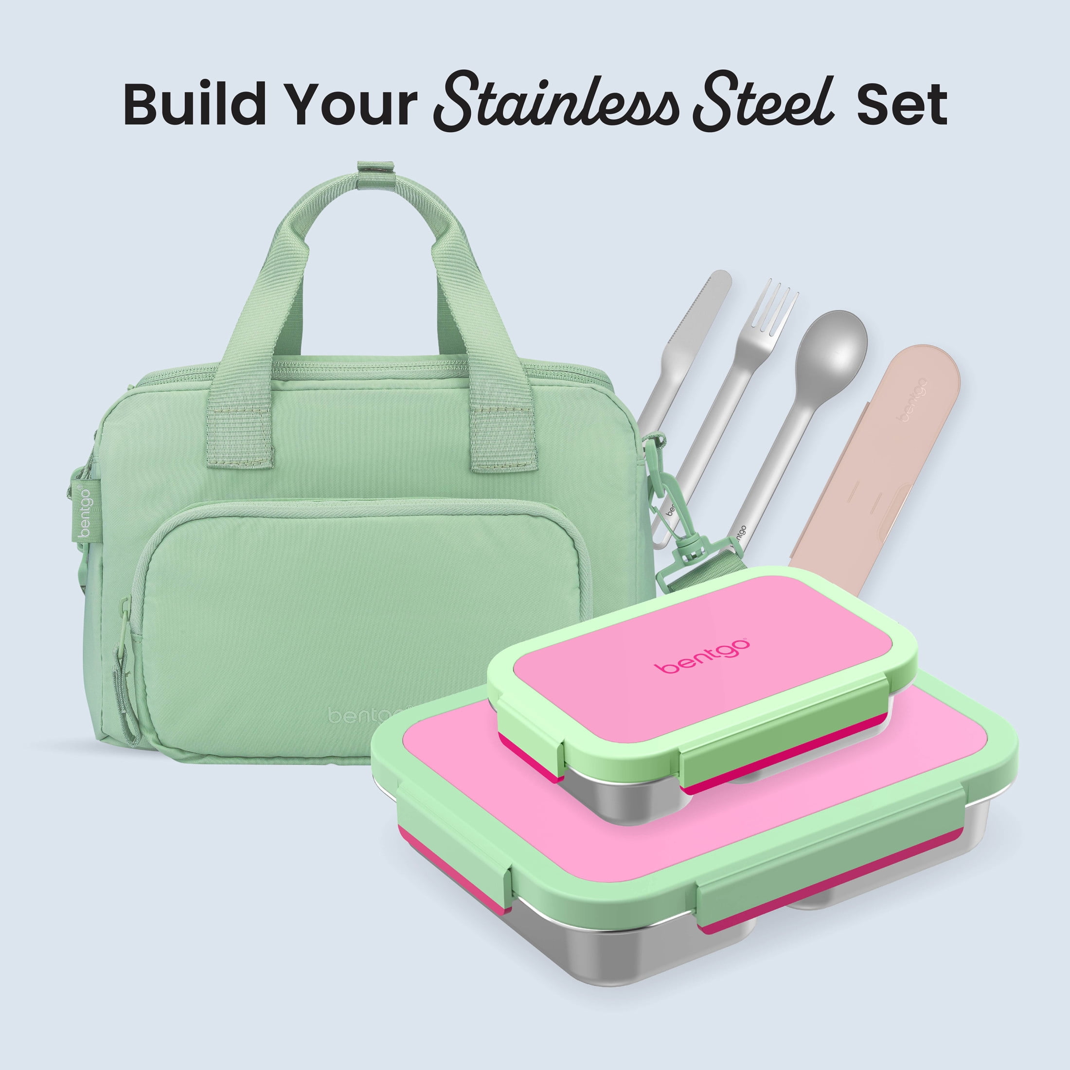 Bentgo Stainless Steel Snack Box - Leak-Proof, 2 Compartments, 2-Cup Capacity, Ideal for Kids 3+, Teens & Adults, Durable, Reusable (Strawberry)