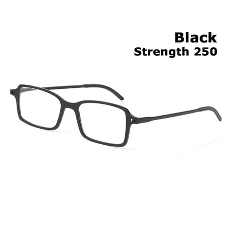 Fashion Elegant Portable Comfortable Eye Protection Ultra Thin Frame Anti-Blue Light Eyeglasses Reading Glasses BLACK STRENGTH 250