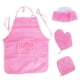 thumbnail image 2 of Delantales para Niños Conjunto de Gorro Y Delantal de Chef para Niños, Manopla para Horno, Almohadilla Caliente, Juego de Simulación, Disfraz de Chef, Rosa, 2 of 7