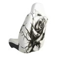 thumbnail image 2 of Wukai Black And White Rose Full Set Car Seat Covers with Soft Padding Universal Auto Front Seats Protector and Cushion Mat, 2 of 5