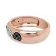thumbnail image 4 of AFFY 0.03 Ct Black & White Natural Diamond Heart Ring in 14k Rose Gold Over Sterling Silver Ring Size : 11, 4 of 6