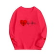 thumbnail image 4 of Future Doctor Shirt Girls Medical Themed Long Sleeve Top with Heartbeat EKG Graphic Soft Stretchy Kids Tee Red,Size 5-6 T, 4 of 6