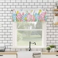 thumbnail image 4 of Easter Valance for Windows, Easter Eggs Flowers Butterfly Short Kitchen Window Treatment Curtain, Holiday Rustic Farmhouse Rod Pocket Valances Curtains for Living Room/Bedroom 54"x18", 4 of 6