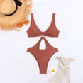 thumbnail image 2 of HAPIMO One Piece Monokini High Cut Swimsuit Bathing Suit Beachwear Cutout Swimwear Tropical Hawaii Hot Spring Beach Dress Red S, 2 of 9