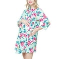 thumbnail image 1 of Wangsaura Maternity Robe, Flower Print V-neck Nightgown with Belt, Pocket, 1 of 10