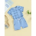 thumbnail image 4 of Elippeo 2Pcs Baby Boy Summer Outfits 3 6 12 18 24 Months 3 Years Short Sleeve Tree/Gesture Print T-Shirt + Shorts Set Toddler Clothes, 4 of 9