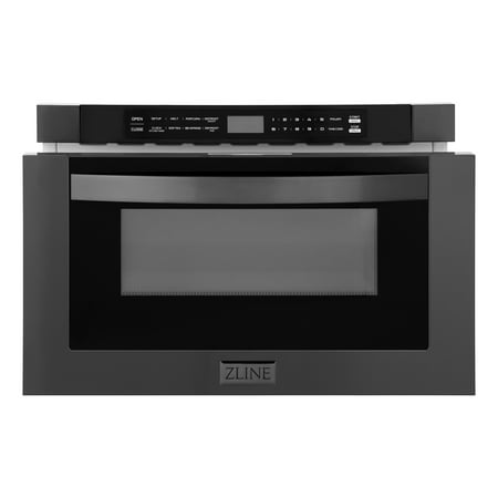 ZLINE - 24" 1.2 cu. ft. Built-in Microwave Drawer in Black Stainless Steel - Black